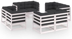 vidaXL Set mobilier de grădină cu perne, 8 piese, lemn masiv de pin
