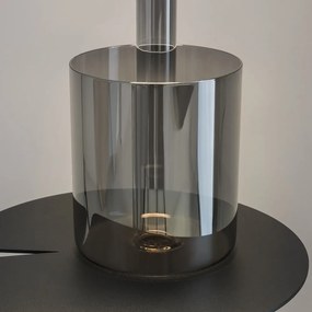 Lampa portabila cu baterii cu baza in forma de vaza AI design negru/ fumuriu