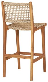 Scaun de bar în culoare naturală din lemn de tec (înălțime șezut 60 cm) Derby – House Nordic