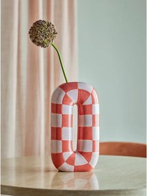 Vază somon/crem din ceramică pictată manual (înălțime 32 cm) Mae – Bloomingville