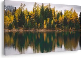 Tablou cu lac de pădure (90x60 cm)