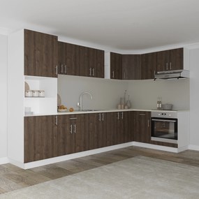 Set haaus V35, Stejar Bronz/Alb, Blat Thermo 28 mm, L 320 x 160 cm