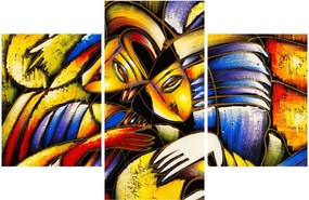 Tablou - Pictură în ulei, îndrăgostiții (90x60 cm)