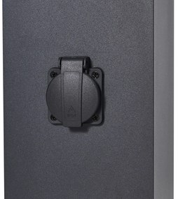 Lampă modernă de exterior neagră 80cm cu priză IP44 - Charlois