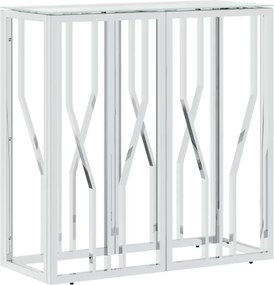 vidaXL Masă consolă, 70x30x70 cm, oțel inoxidabil și sticlă