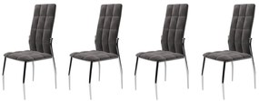 Set 4 scaune K416 velvet gri