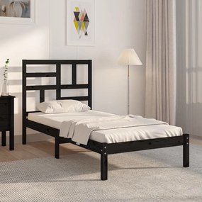 3105939 vidaXL Cadru de pat, negru, 90x200 cm, lemn masiv