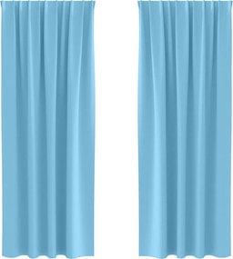 vidaXL Perdele Opaque cu Inel 2 pcs Albastru deschis 225 x 140 cm