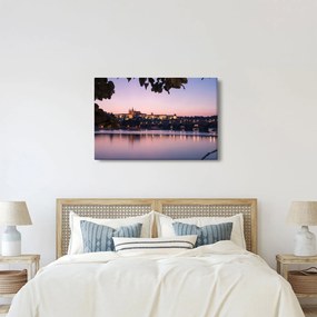 Tablou cu palatul din Praga și Vltava (90x60 cm)