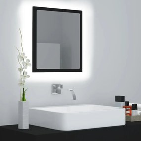 804909 vidaXL Oglindă de baie cu LED, negru, 40x8,5x37 cm, acril