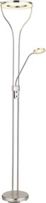 Globo 59038ND - Lampă LED de podea cu funcție de dimare EBRO 20W/230V + 4W, crom mat