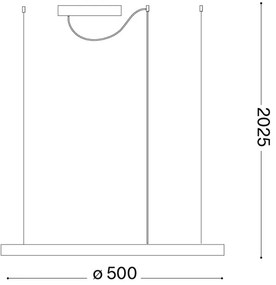 Ideal Lux - Lustră suspendată cu cablu ORACLE SLIM, LED 29 W, 230 V, 3000 K, Ø 50 cm, auriu
