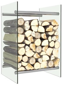 vidaXL Rastel lemne de foc, transparent, 40 x 35 x 60 cm, sticlă