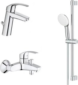 Set baterii lavoar si cada - dus Grohe Eurosmart New M cu set de dus crom