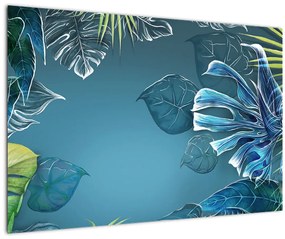 Tablou - Frunzele plantelor tropicale (90x60 cm)