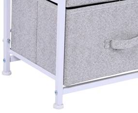 Homcom Mobila Container cu 4 Sertare din Lin Panou Sasiu in Otel Vopsea Praf Raft Superior in MDF Max:25 kg 45x30x92cm