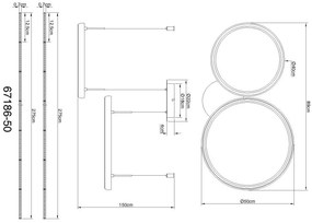 Lustra suspendata LED CCT, Telecomanda, BRIGGS 67186-50 GL