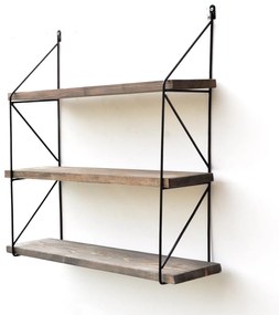 Raft decorativ de perete Duvelo 17 (Nuc + negru) . 1093664
