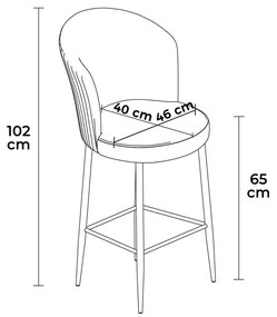 Set de scaune de bar Alte Grey și Chrome, 4 bucăți