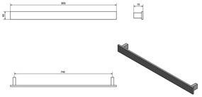 Suport pentru prosoape negru mat de montat pe perete Patron – Sapho
