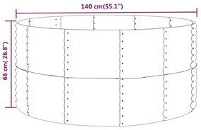 Jardiniera de gradina, antracit, 140x140x68 cm, otel Antracit, 140 x 140 x 68 cm, 1