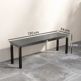 Outsunny Bancă de grădină cu 2 locuri, 130x34x43 cm, gri | Aosom Romania