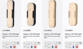 Aplica LED de perete baie rasina marmura Opaline L-35cm