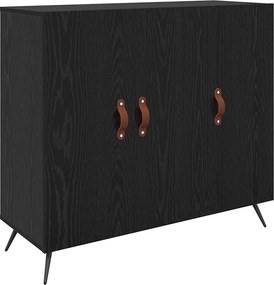 vidaXL Bufet Stejar Negru 89,5 x 34 x 80 cm Lemn compozit