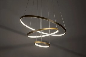 Lustra LED cu telecomanda cu 3 inele metal auriu Beliza