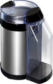 Rasnita de cafea Oliver Voltz OV51172D, 130 W, Recipient pentru cafea macinata de 50 g, 2 filtre pentru cafea macinata finsi grosier, Negru/Argintiu