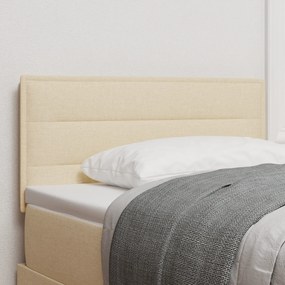 vidaXL Tăblie LED cu lumini cu bandă LED Pe perete Crem 90 cm țesătură