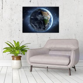 Tablou pe sticlă - Vedere din spațiu (70x50 cm)