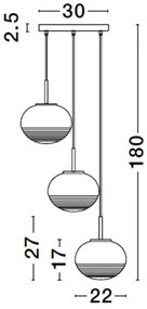 Lustra cu 3 pendule design modern MAEVE