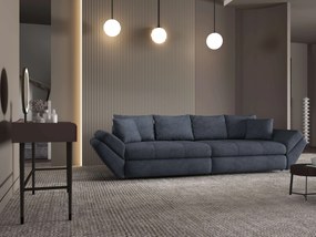 Canapea extensibilă dumonde cu ladă de depozitare si sezut confortabil din spuma high-density, Loana Enjoy Antracit 300x100 cm