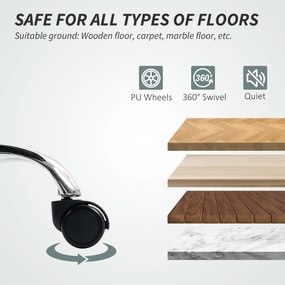 HOMCOM Scaun de Birou Reclinabil la 155° cu Suport pentru Picioare, Dublă Îmbunătățire și Tapițerie din Piele Ecologică, Negru | Aosom Romania