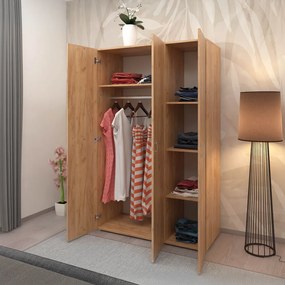 Dulap, cu trei uşi, stejar craft auriu, RAMSA 3