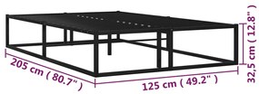 Cadru de pat, negru, 120 x 200 cm, metal 120 x 200 cm