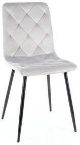 Scaun de bucaterie Jerry Velvet, gri deschis