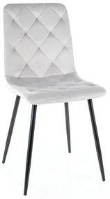 Scaun de bucaterie Jerry Velvet, gri deschis