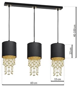 Lustră pe lanț ALMERIA 3xE27/60W/230V