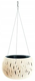 Ghiveci decorativ cu lant, rotund, crem, 23.8x16.1, Sandy Bowl WS