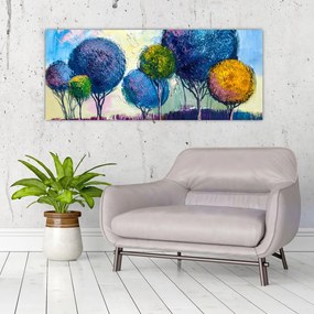 Tablou - Copaci, pictură în ulei (120x50 cm)