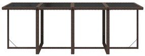 Set mobilier de gradina cu perne, 9 piese, maro, poliratan Maro, 219 cm table length, 8x fotoliu + masa, 1