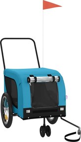 vidaXL Remorcă bicicletă animale companie, albastru/negru, oxford/fier