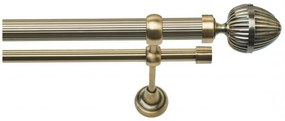 Galerie dubla striata/neted- fara inele - ODEON striat - 25/19 - aur antic (Alege marime: 360 cm)
