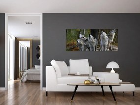 Tablou - Lupii de pe stâncă (120x50 cm)