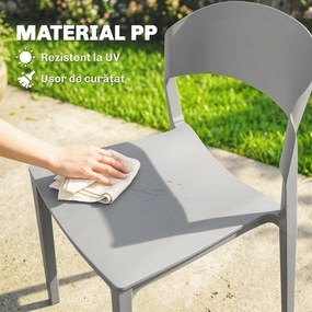 Outsunny scaune de grădină stivuibile, scaune de terasă, scaune pentru prânz | Aosom Romania