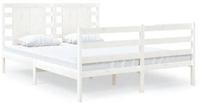 3104284 vidaXL Cadru de pat, alb, 140x200 cm, lemn masiv de pin