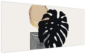 Tablou - Abstracție cu frunze tropicale N⁰2 (120x50 cm)