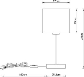 Globo 51540108 - Lampă de masă THEA 1xE27/25W/230V negru/bej